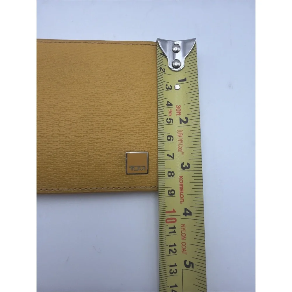 TUMI Yellow Bifold Wallet ID Window Card Holder Slim Men